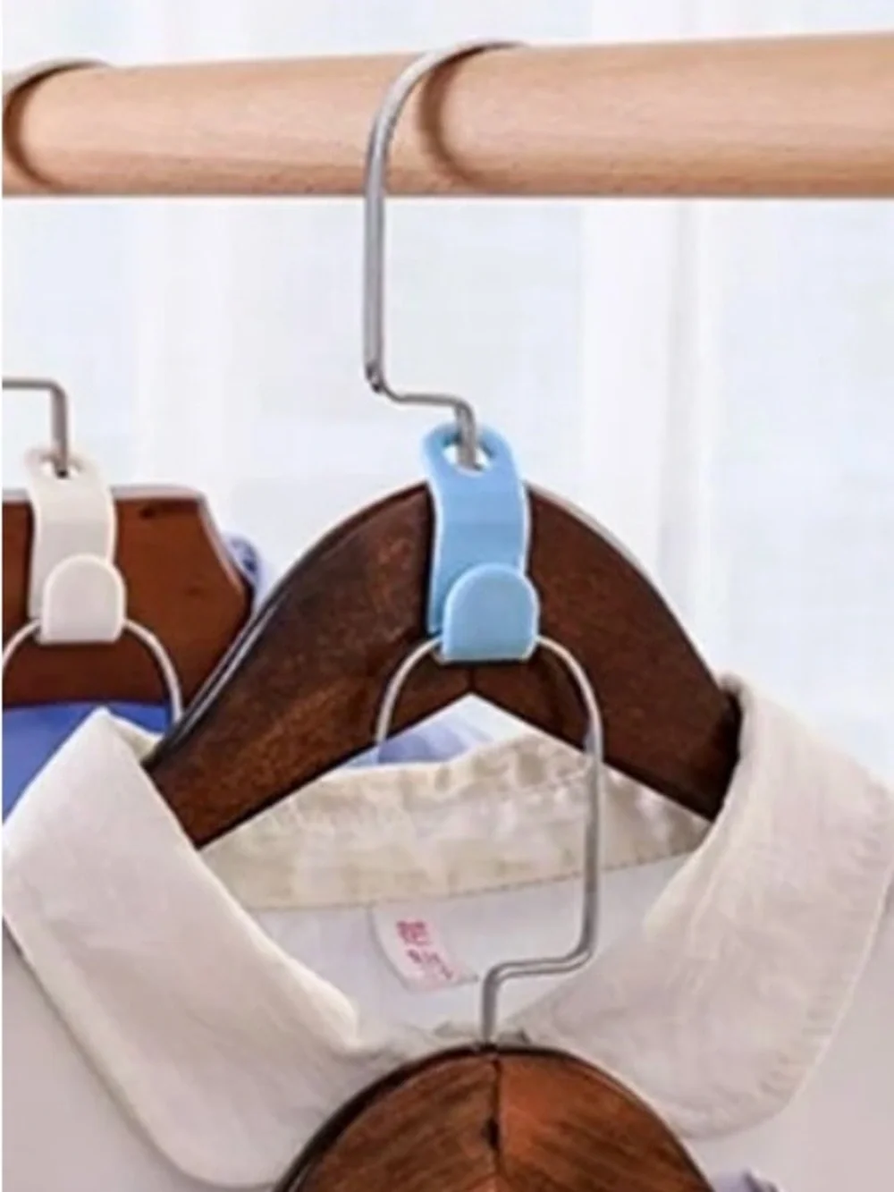 100 Hanger Connector Hooks Space Saving Cascading Closet Organizer Multi-colored